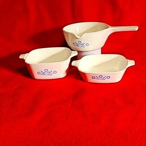 3 Vtg Corning Ware Personal Size pans